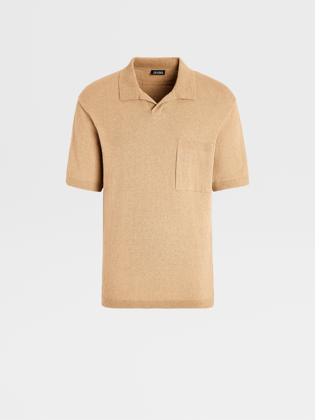 Peach Color Cotton Blend Polo Shirt